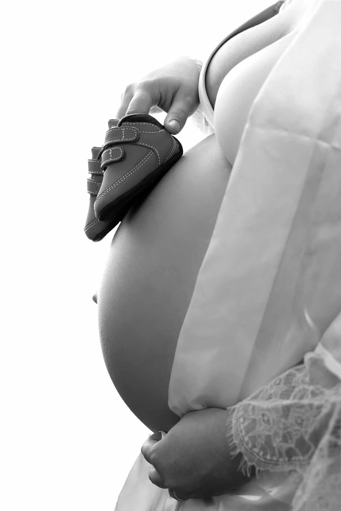baby bump and smalL shoes for newborn