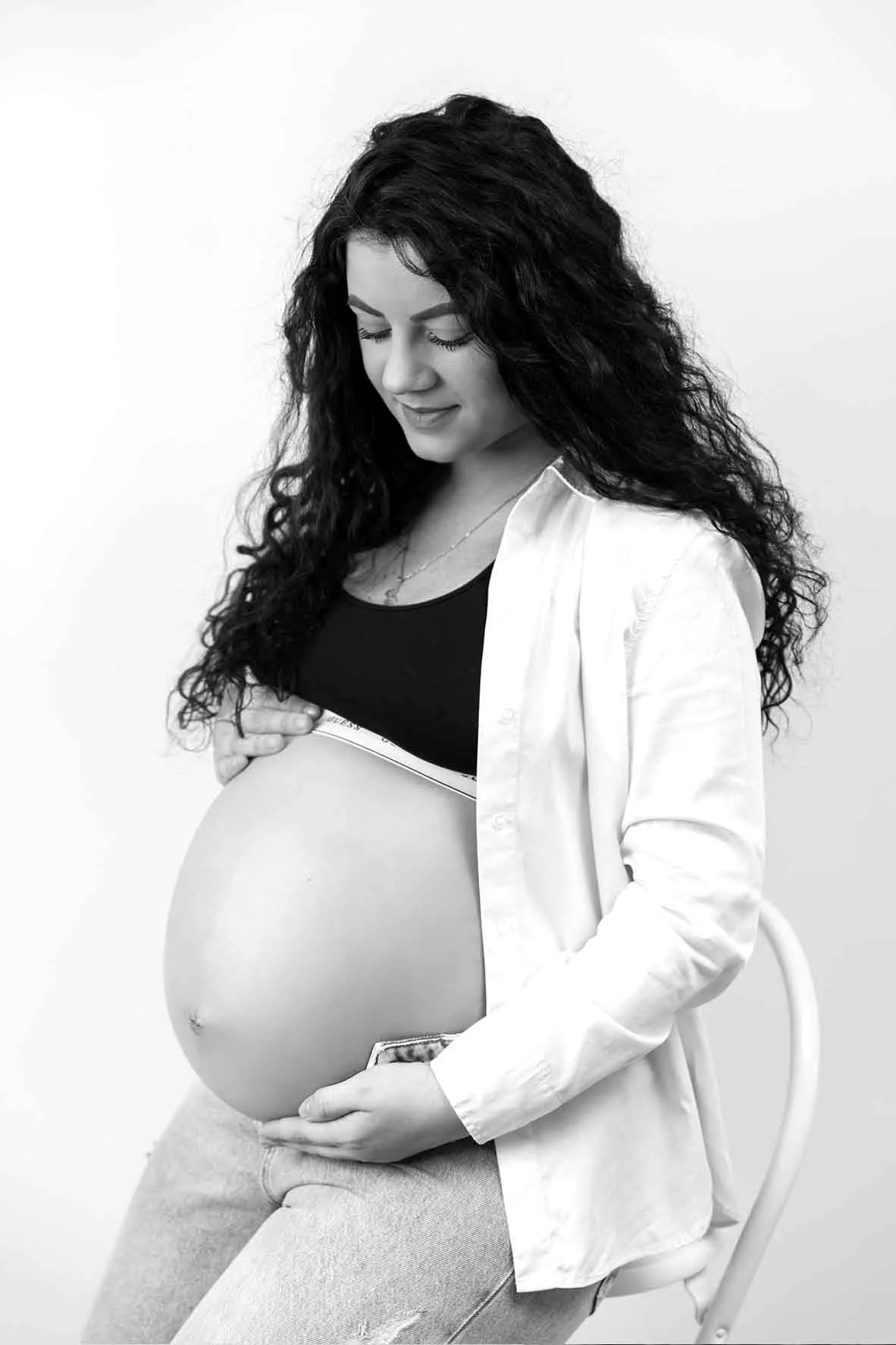 black and white pregnant women