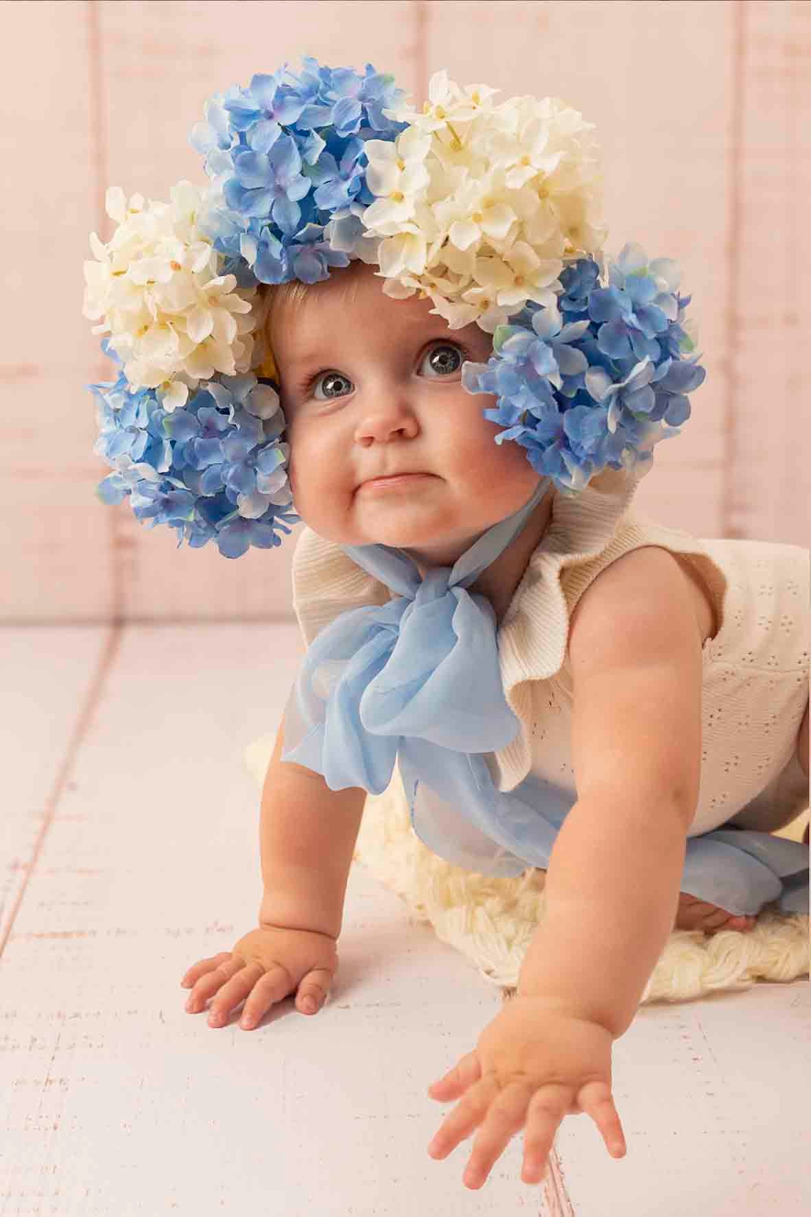 girl with flower bonnet